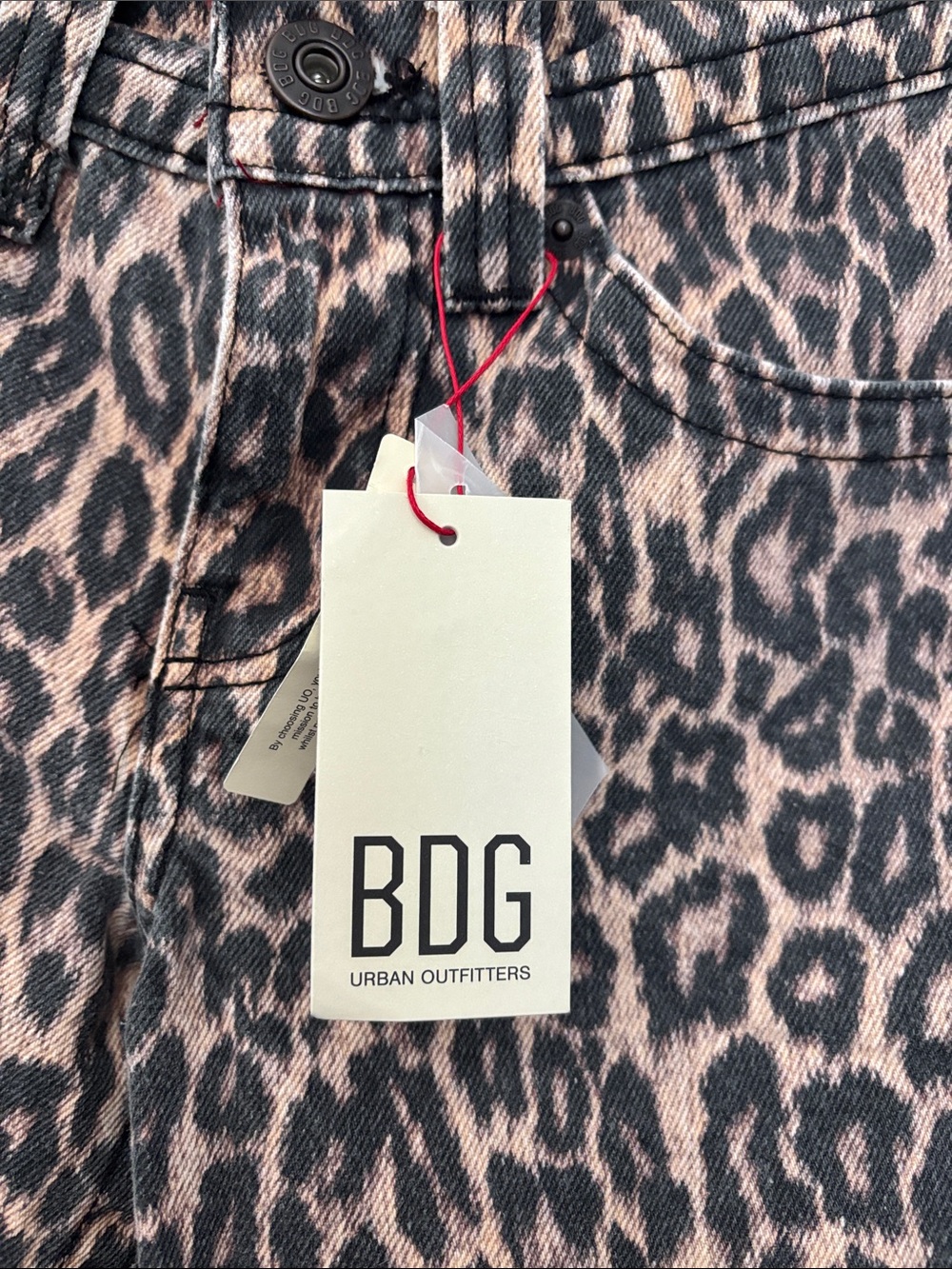 BDG Leopard-Print Wide Leg Boyfriend Kayla Jean. Urban Outfitters. SIZE 27W. NEW - Picture 5 of 9